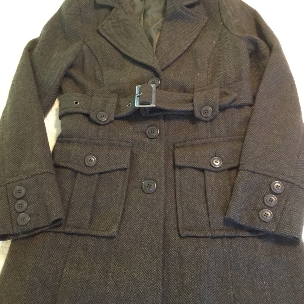 Merona Winter Coat. Olive Green and Brown. Size S - Picture 3 of 8
